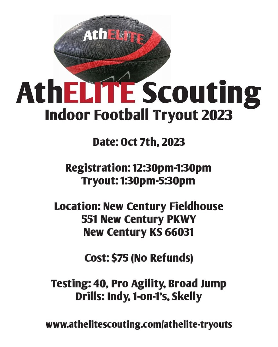 With a lot of movement of teams and this off season being crazy so far, REGISTRATION IS STILL OPEN.  If you want a LEGIT opportunity to be seen by 8 different teams you need to register, show up and earn your contract.  REGISTER NOW athelitescouting.com/athelite-tryou…
