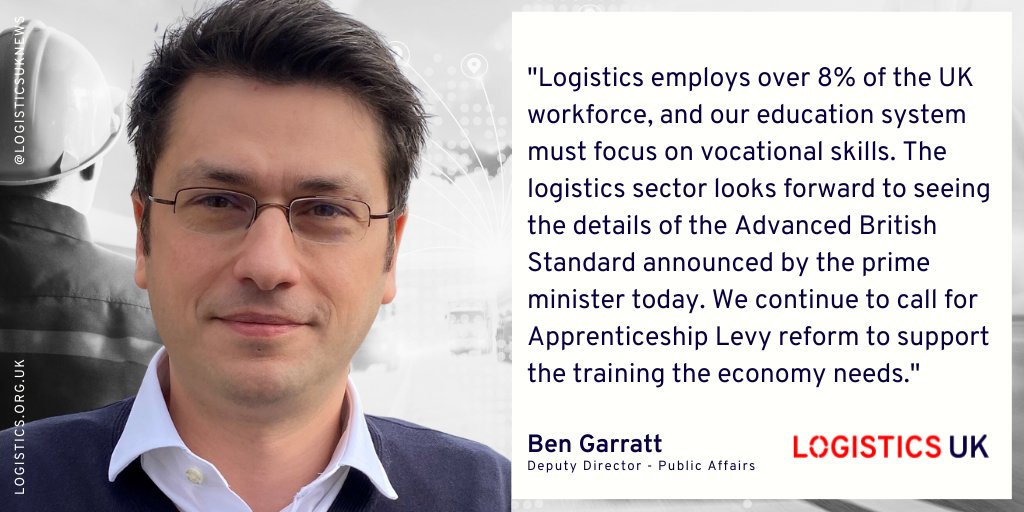Logistics UK reaction to Prime Minister <a href="/RishiSunak/">Rishi Sunak</a>'s statements on #apprenticeships during his speech at the #CPC2023.