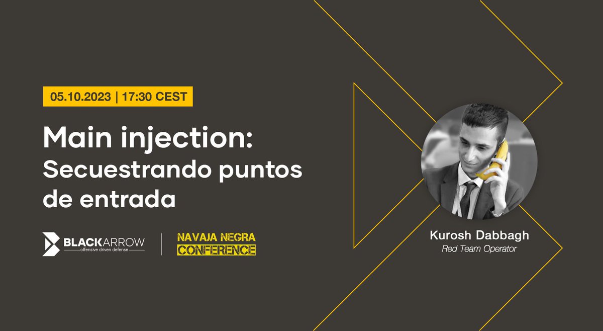 The <a href="/NavajaNegra_AB/">Navaja Negra Conference</a> conference is just around the corner! <a href="/_Kudaes_/">Kurosh Dabbagh</a> will be on-site to talk about malware development and EDR evasion.

➡️ Read more: navajanegra.com/2023/speaker/k…