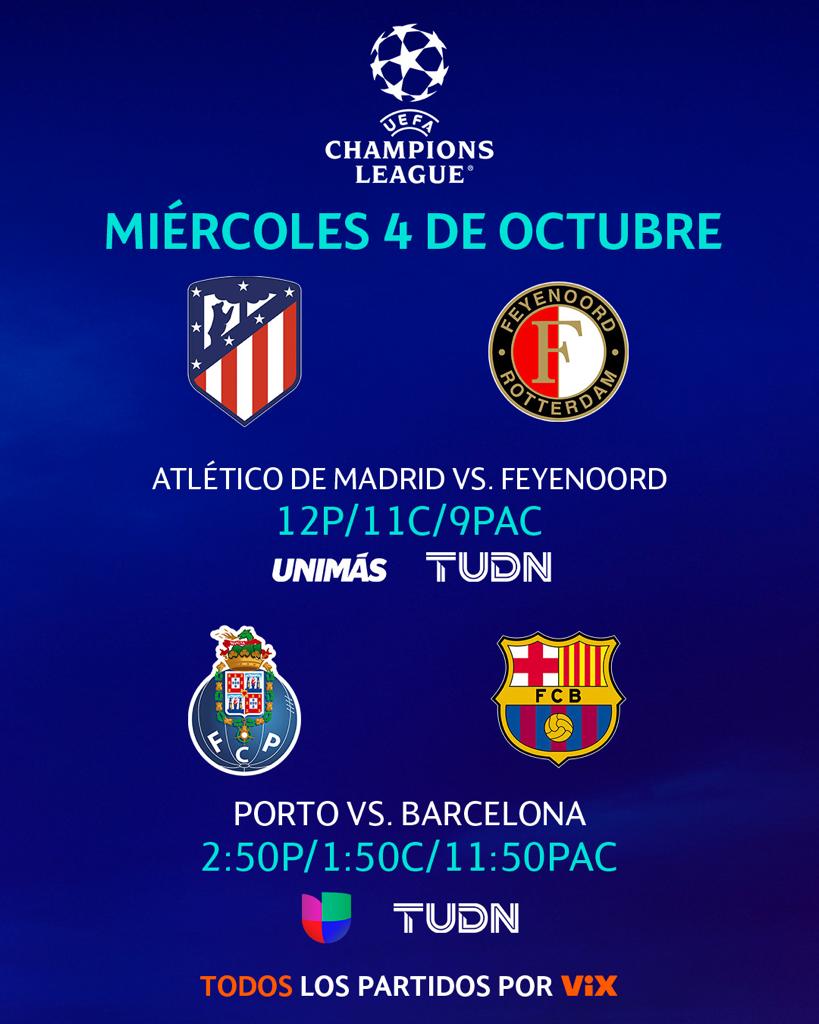 Por arrancar la jornada de miércoles en #UCL.

Los espero para contarles <a href="/Atleti/">Atlético de Madrid</a> vs <a href="/Feyenoord/">Feyenoord Rotterdam</a> junto a Iván Luis <a href="/bambam9oficial/">Iván Zamorano</a>. 

Vamos por <a href="/TUDNUSA/">TUDN USA</a> y <a href="/UniMas/">UniMás</a> para Estados Unidos.