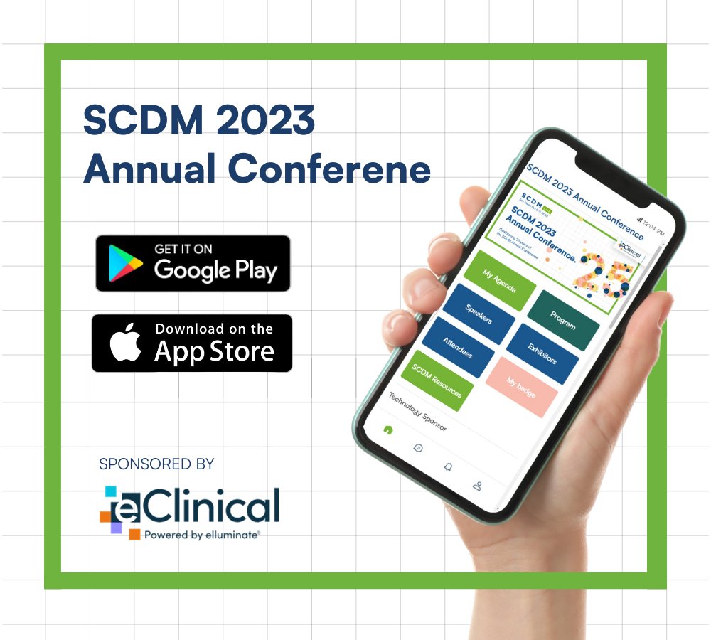 SCDM_DataDriven's tweet photo. -4 days to #SCDM23!
Get ready for the Festival of Clinical Data Science - download the app to access the most updated conference information at the tip of your fingers and make the most out of #SCDM23.
Get it on the App Store ➡ https://t.co/LFC8krdd7u
Download from Google Play ➡ https://t.co/L1dQ7CUbaK
