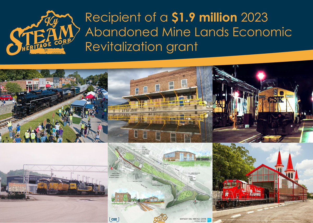Kentucky Steam has been awarded a $1.9 Million AMLER Grant for the development of "The Yard" and for the restoration of historic locomotive C&amp;O 2716. Details here: kentuckysteam.org/news