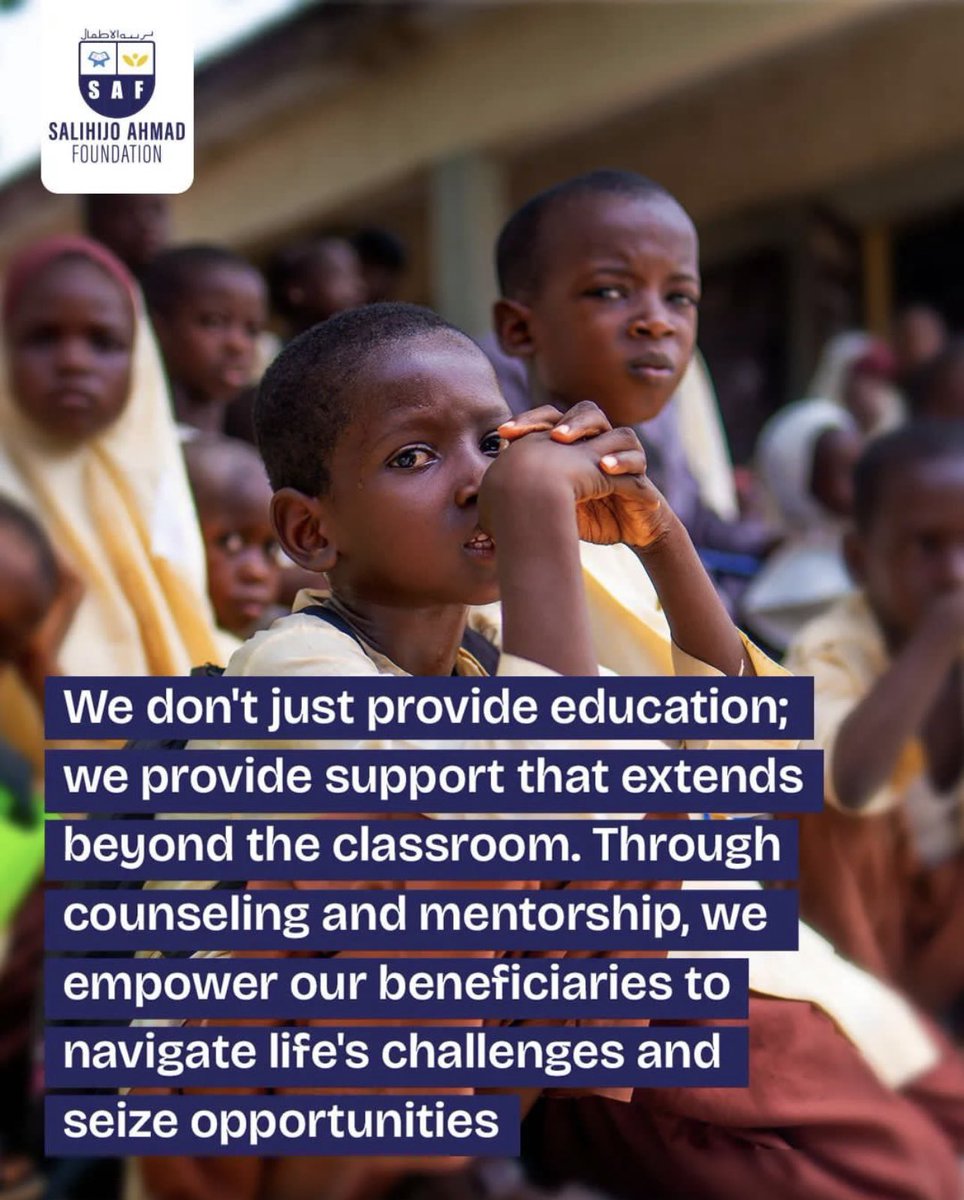 SalihijoAhmadF's tweet photo. We don’t just provide education; we provide support that extends beyond the classroom. Through counselling and mentorship, we empower our beneficiaries to navigate life’s challenges and seize opportunities.
#Salihijoahmadfoundation #SAFCommunity https://t.co/Tjo7iKbLXW