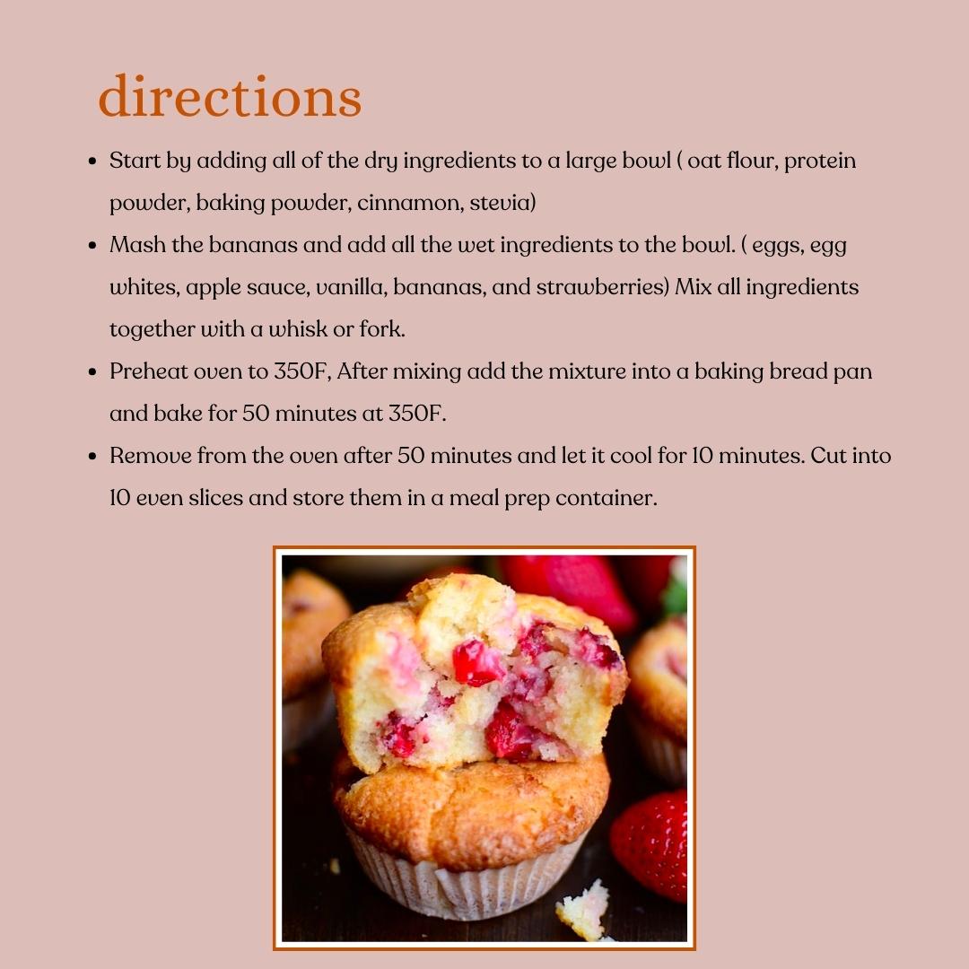 BodyReviveFit's tweet image. High-protein, lemon strawberry banana bread🍓🍰

Delicious, yummy, and high-protein🍓🧁

Nutrition info: 
- 78 calories per slice 
- 2 grams of fat
- 12 grams of carbohydrates
- 10 grams of protein.