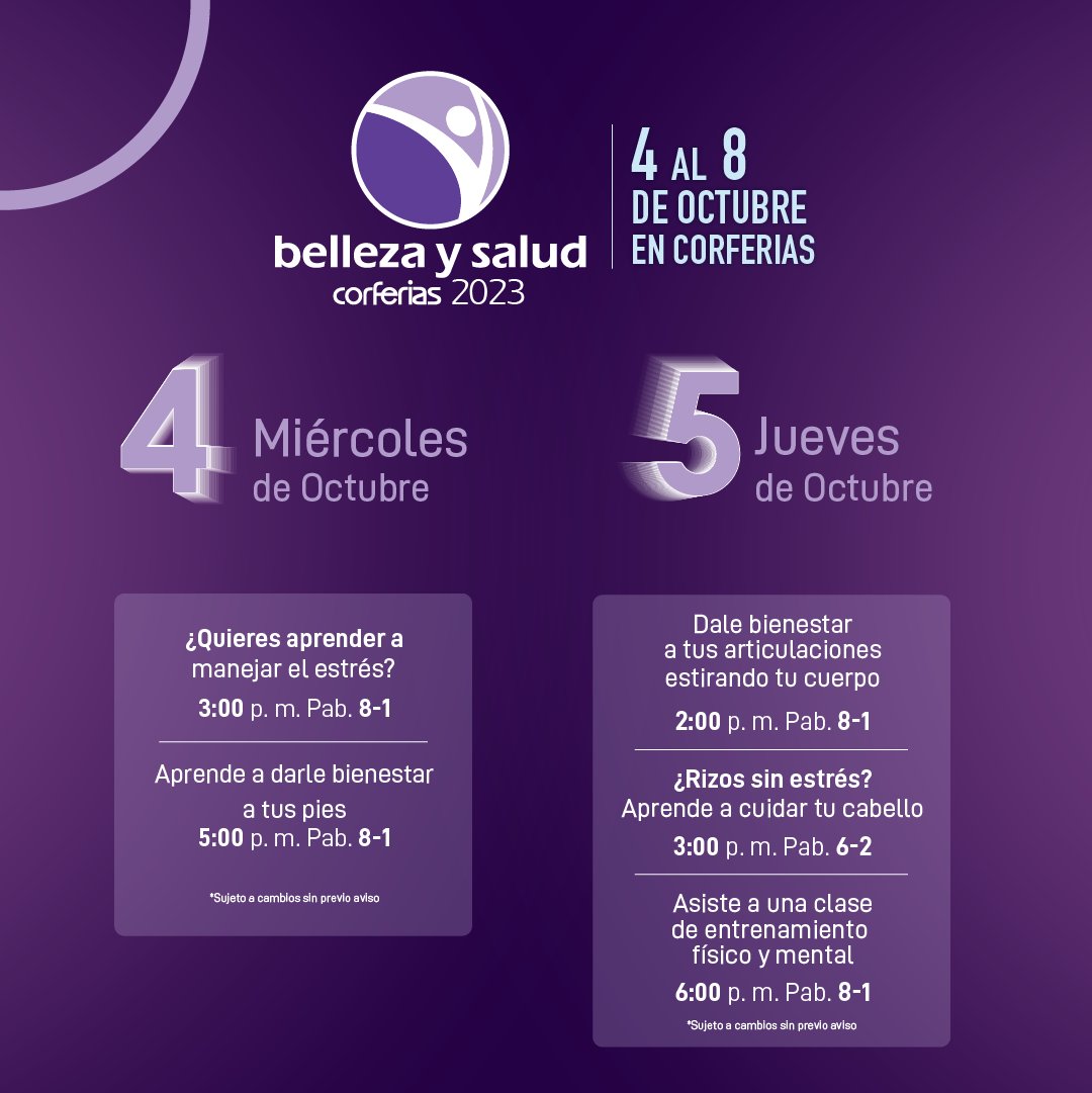 CorferiasBogota's tweet photo. ¿Estás listo para explorar el mundo de la estética y el bienestar?
Conoce la programación de #BellezaySalud y deja #QueElMundoTeVea del 4 al 8 de octubre en #Corferias.
Descubre toda la agenda en https://t.co/3ddfTOzkEY
**Agenda sujeta a cambios sin previo aviso https://t.co/4K9ye0ZioQ