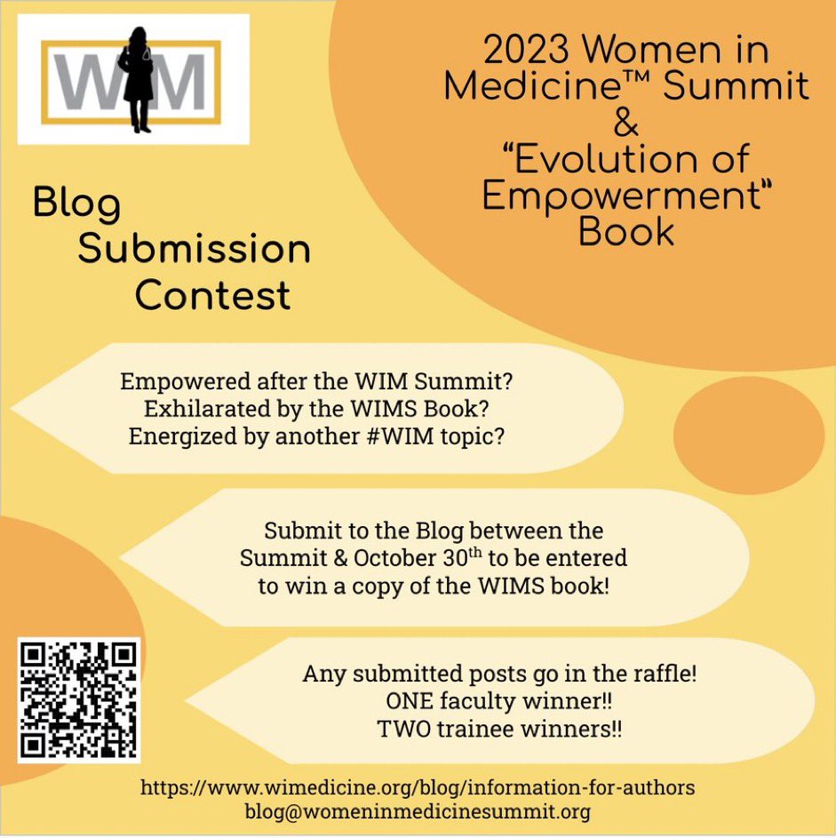 ANNOUNCING THE THIRD ANNUAL #WIMSblog submission contest ⭐️reflecting on the Summit? ⭐️energized about advocacy? ⭐️inspired creatively? ⭐️have pearls of professional development wisdom? one faculty winner of the #WIMSbook TWO student/resident winners of the #WIMSbook