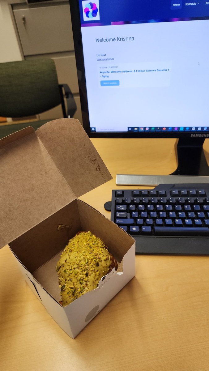KrishnaMudumbi's tweet image. About to kick off #ISFS2023 with a little treat!

Who can say no to a pistachio croissant?!