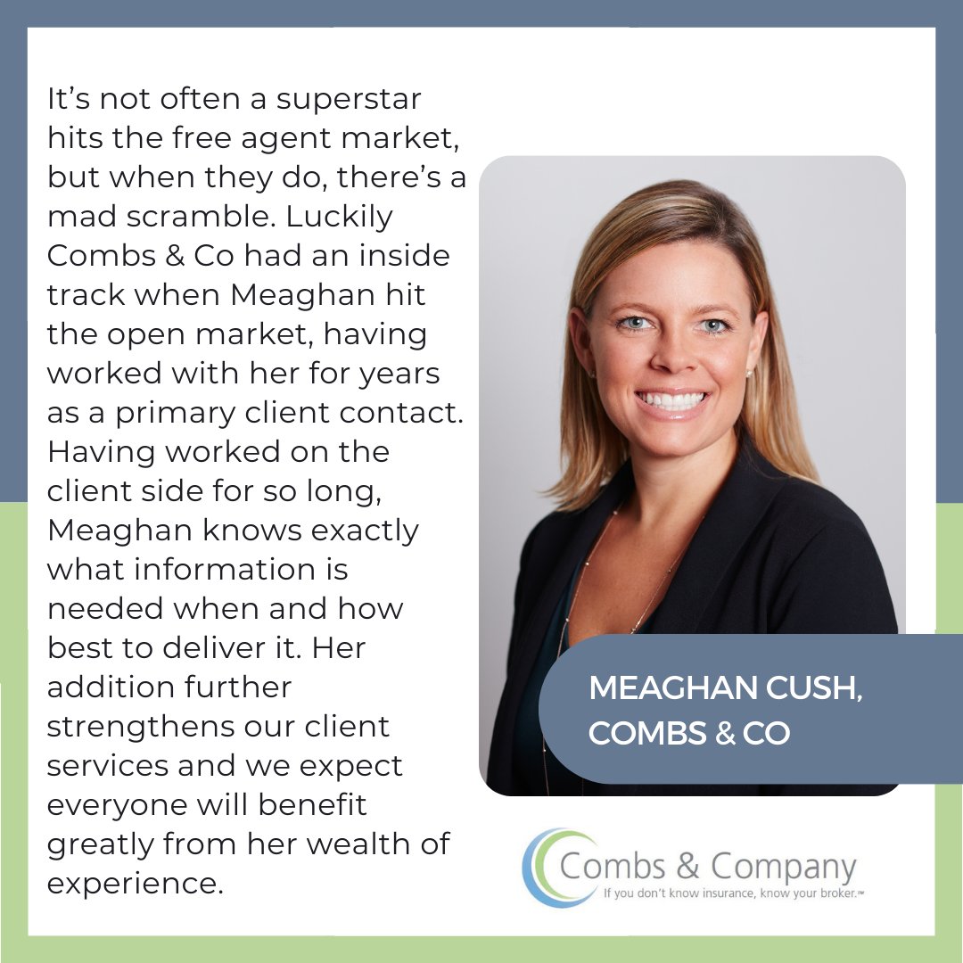 We're extending a huge welcome to the newest member of Combs & Co, and this week's #WonderWomanWednesday, Meaghan Cush. We're excited to have her on our team and see what the future has in store for her.

#womenininsurance #womeninbusiness #womensupportingwomen