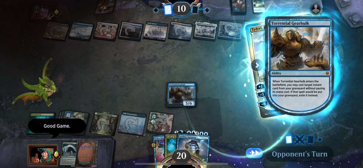 LeroyHayabusa's tweet photo. Big Blue Boy has been putting in some work recently! 🤖💦 #Explorer #MtGArena #mtg #mtga #magicthegathering #Magic #SimicFlash https://t.co/DFl1xKuVfY
