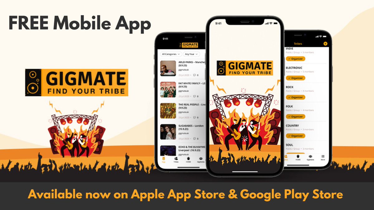 GigMateUK's tweet photo. HUGE news from GIGMATE !!!

Our Free Apple &amp; Android App is now live in both App Stores 

Search "GIGMATE" or use the links below ❤️🎸🧑‍🎤🔊🤘

Apple:
https://t.co/FxZ8igjEb9
Android:
https://t.co/UY1cLlq8ce https://t.co/lOdqUxVF61