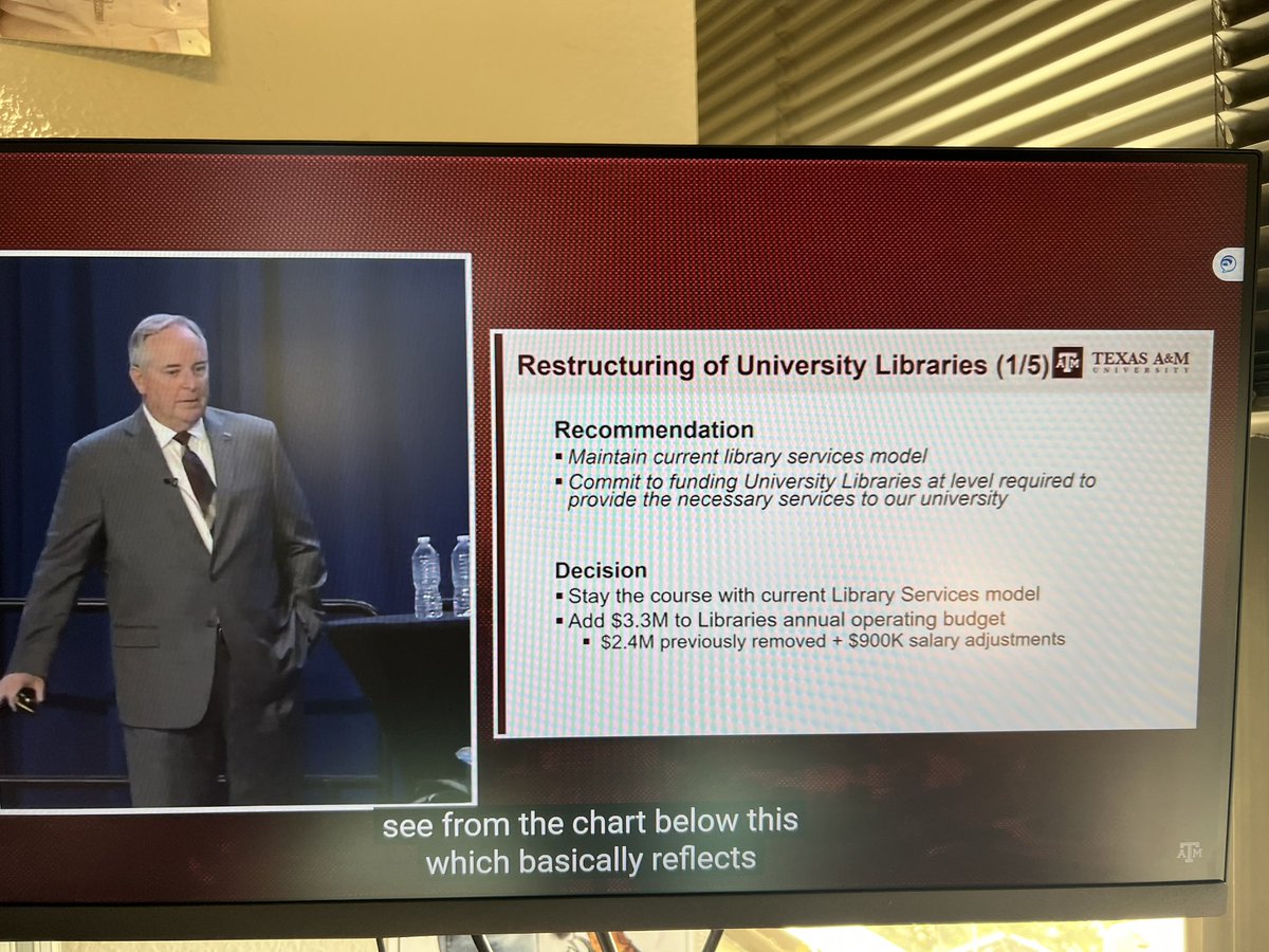 Thank YOU, President Welch, for bringing back the Libraries! Academic Freedom soooo important! #TAMU