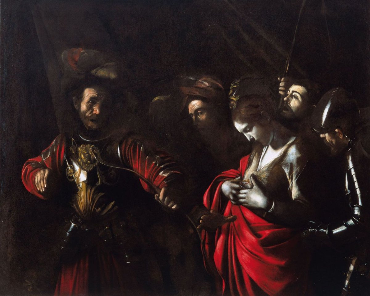 DosaevI's tweet photo. The Martyrdom ofSt.Ursula,#Caravaggio
An arrow shot from up close piercesUrsula under her breast;more than sorrow,she seems to express surprise and bitterness. In its naked essence,this canvas represents the end ofCaravaggio's long meditation on the meaning of suffering and death https://t.co/tI4fUkbkjt
