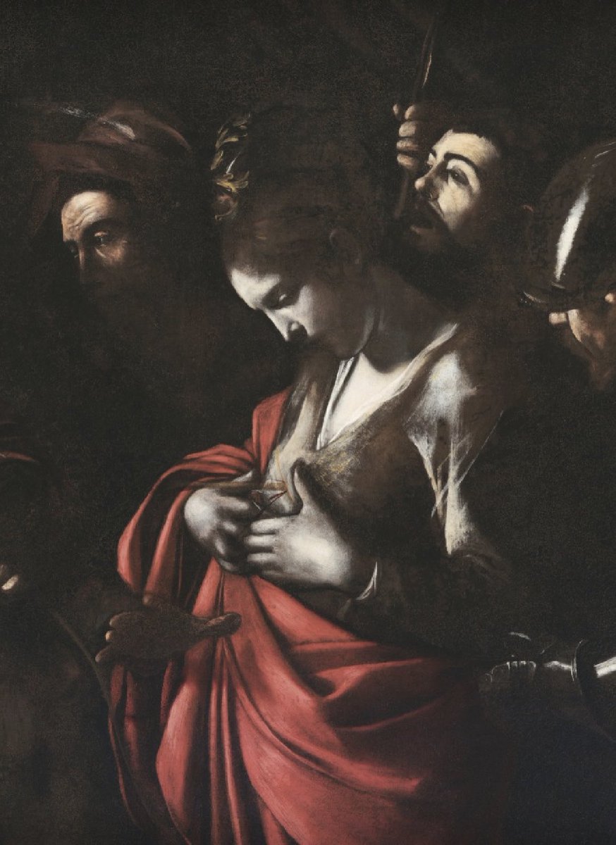 DosaevI's tweet photo. The Martyrdom ofSt.Ursula,#Caravaggio
An arrow shot from up close piercesUrsula under her breast;more than sorrow,she seems to express surprise and bitterness. In its naked essence,this canvas represents the end ofCaravaggio's long meditation on the meaning of suffering and death https://t.co/tI4fUkbkjt