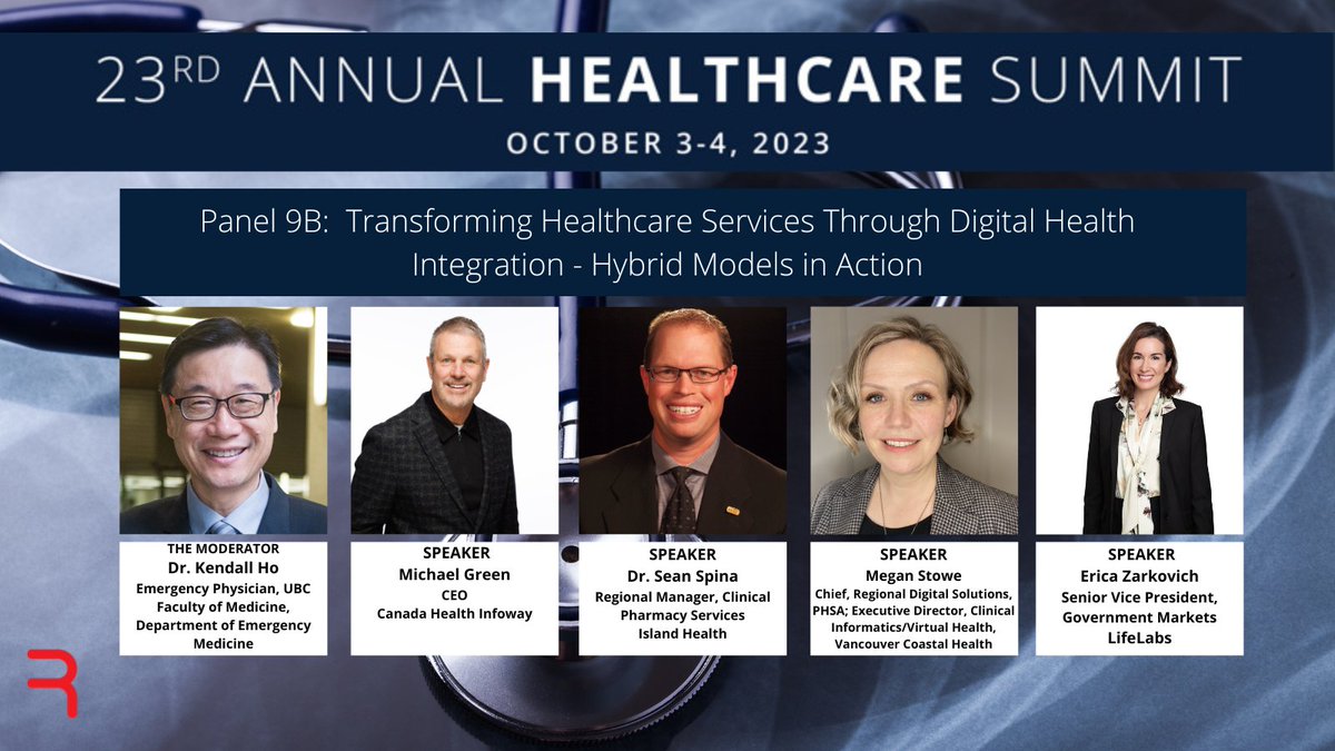 Infoway's tweet photo. Don't miss Infoway President and CEO @MGreenOnHealth at the @HlthcareSumm today in Vancouver. After introducing Deputy Minister Stephen Lucas to begin the day, he'll join a panel to discuss how hybrid care can support patients and health providers. #HCS23 https://t.co/GoDFYghyzL