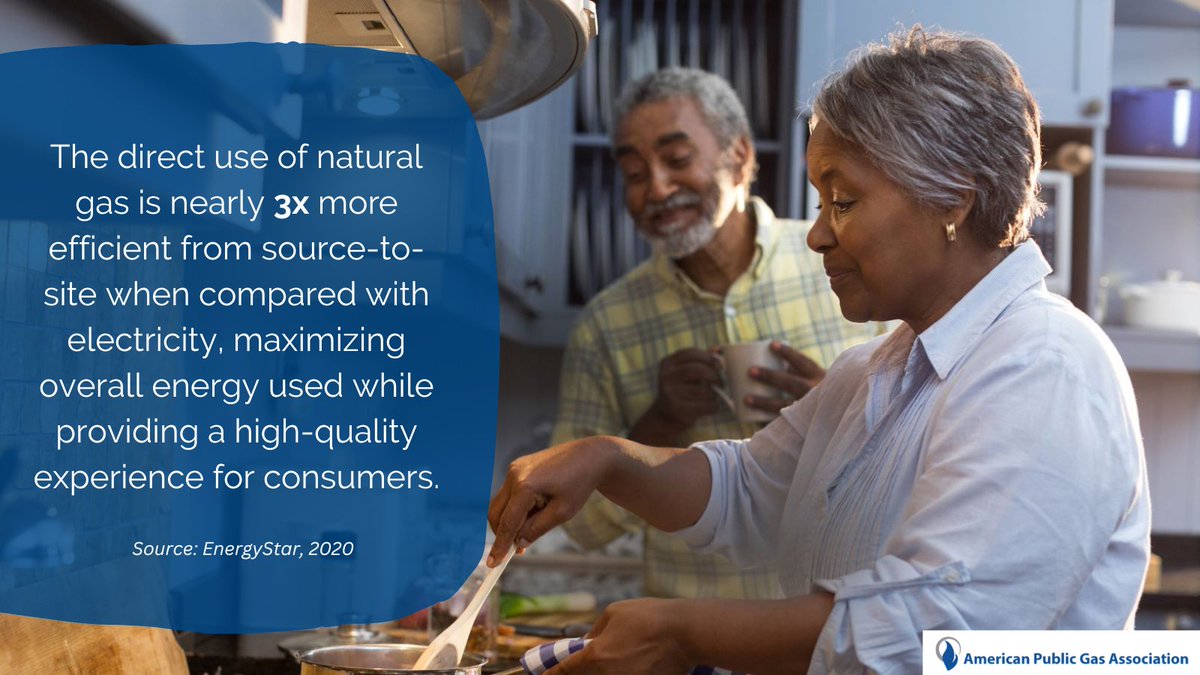 APGA's tweet photo. Happy #EEDay2023! 90% of #natgas produced is delivered &amp; directly used by appliances. The direct use of natural gas is nearly 3x more efficient from source to site when compared with electricity. https://t.co/SnXVXQPM91 https://t.co/fG5JiLj99v