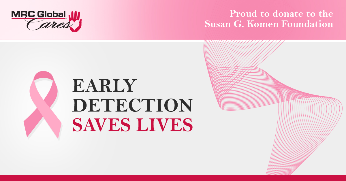 mrcglobal's tweet photo. Early detection saves lives. A mammogram could save your life or the life of someone you love. October is National Breast Cancer Awareness Month, visit the @SusanGKomen website to learn more: https://t.co/4eEHe6si8a #MRCGlobalCares #BreastCancerAwareness https://t.co/C3V3eA5dXX
