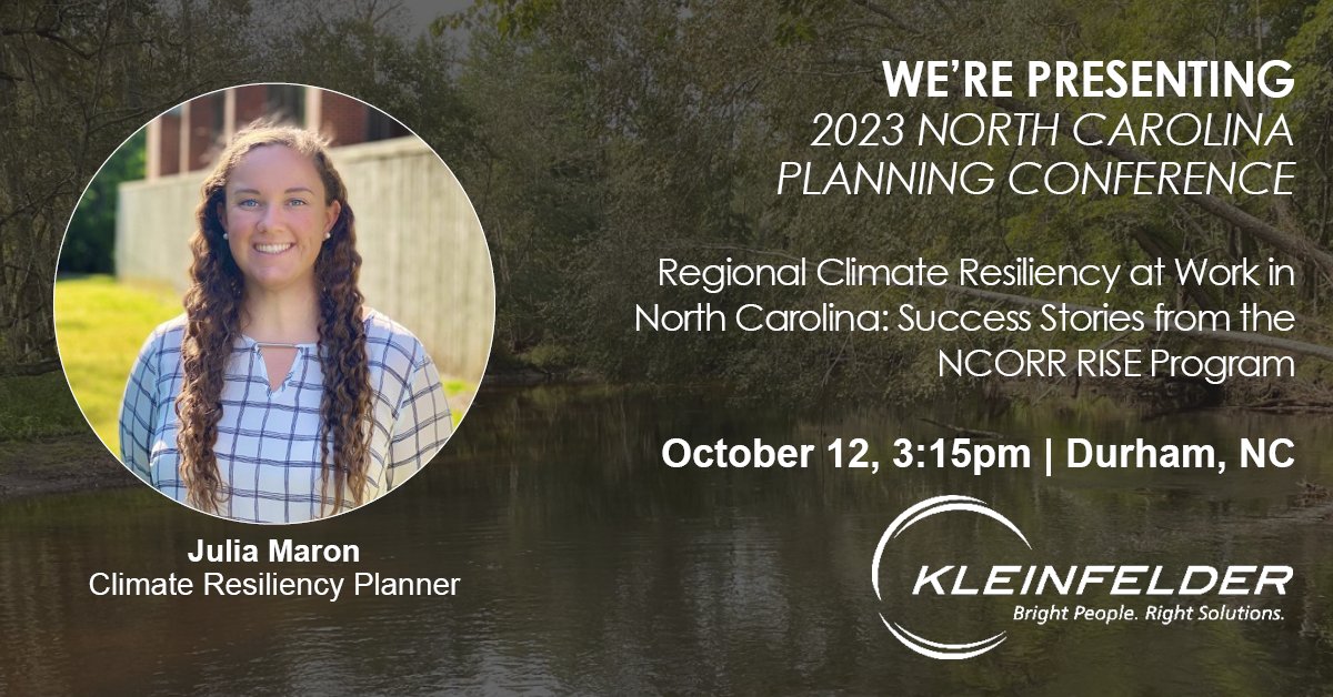 Kleinfelder Climate Resiliency Planner Julia Maron is presenting at the 2023 #NorthCarolina #Planning #Conference next week! 

Learn more about Julia and the presentation here: whova.com/embedded/speak… 

#WeAreKleinfelder #APANC #ClimateResiliency #Presentation <a href="/APA_Planning/">American Planning Association</a>