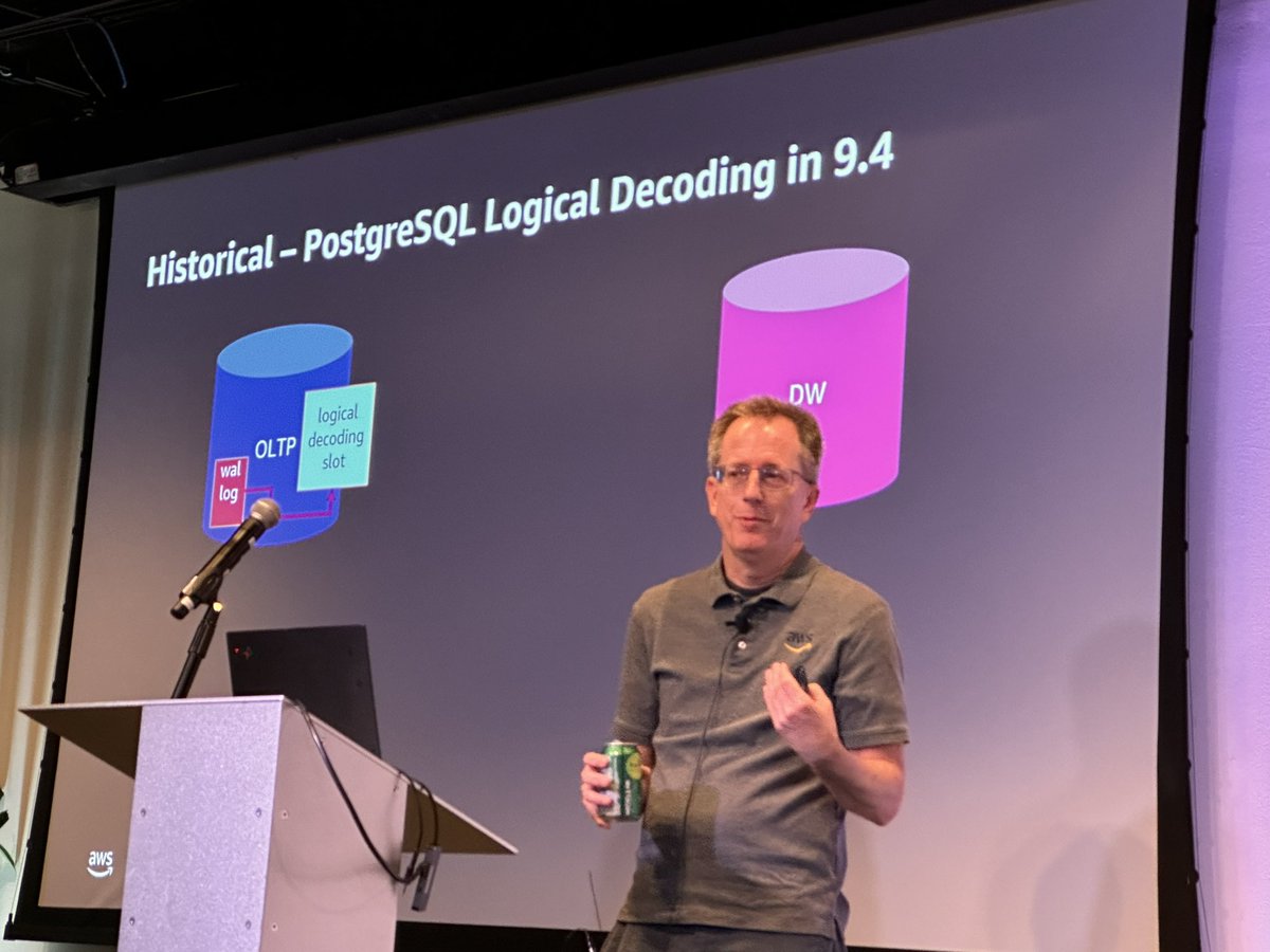 jkshah's tweet photo. Grant McAlister talking about history and evolution of logical replication in  Postgres.  Clearly the most important replication nowadays in Postgres 
@pgconfnyc https://t.co/awINMM5b3P