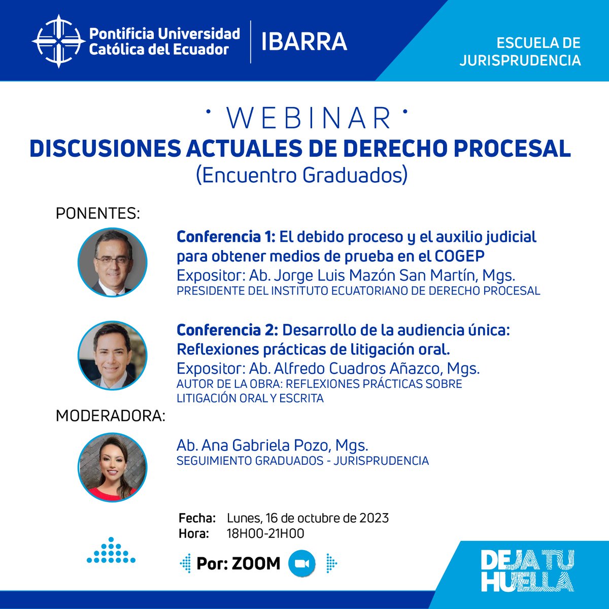 El próximo lunes 16 de octubre estaré junto con el profesor <a href="/_AlfredoCuadros/">Alfredo Cuadros Añazco.</a> dictando una charla para la PUCE de Ibarra. Gracias por la invitación.