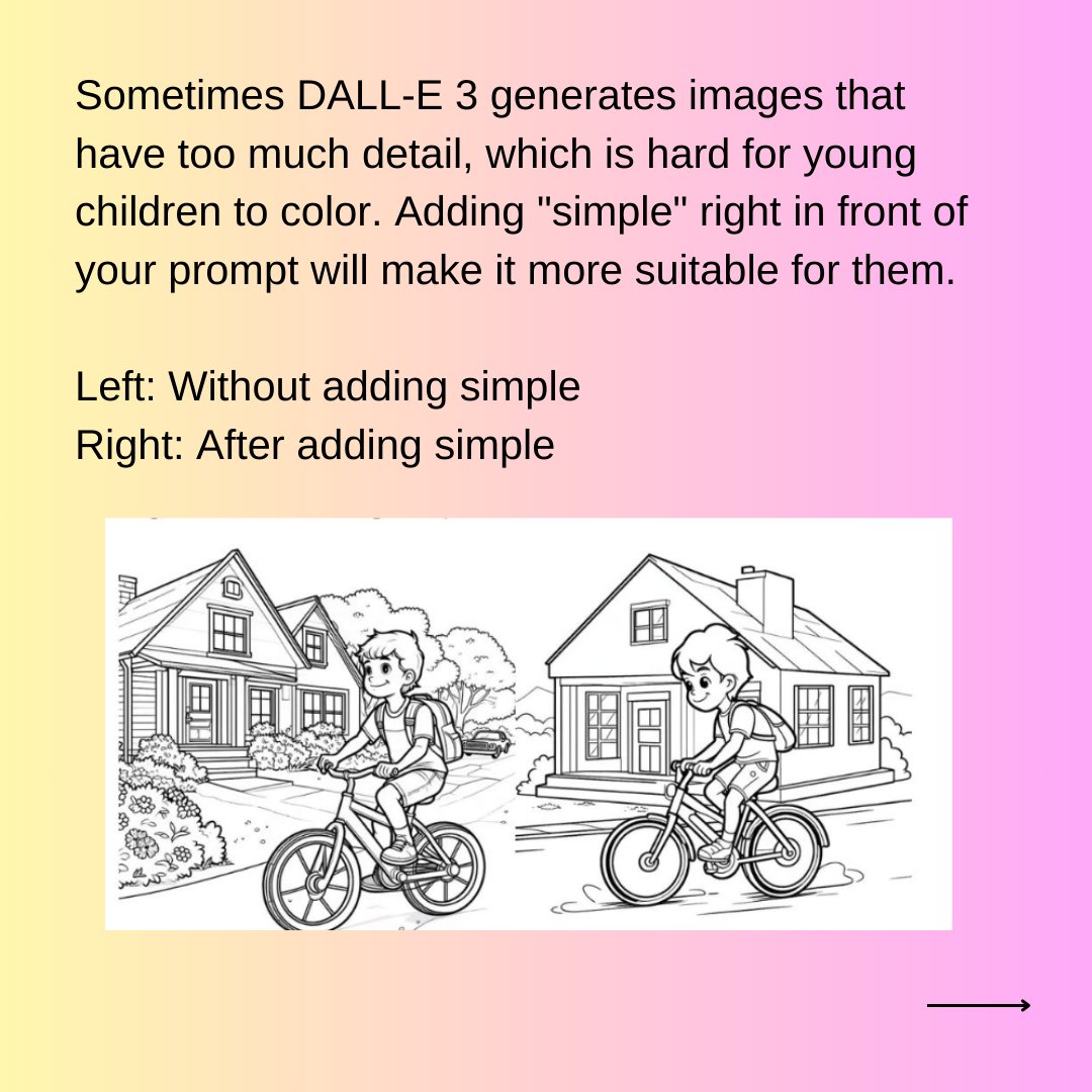CreativeAIboost's tweet photo. Here's how it works: simply upload an image to DALL-E 3, and watch as it generates a customized coloring page that will spark your child's imagination. https://t.co/tuxUYwehD7