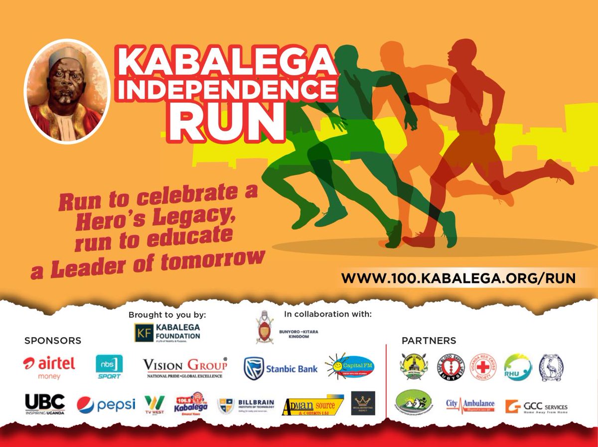 October 09th, we celebrate #UgandaAt61. In the lead up to this, join us for #kabalegaindependencerun; 07th of October, 2023 at Hoima Booma Grounds to celebrate one of the iconic heroes that fought to defend the Independence of our motherland. 

@Kabalegafndn
#100YearsofKabalega