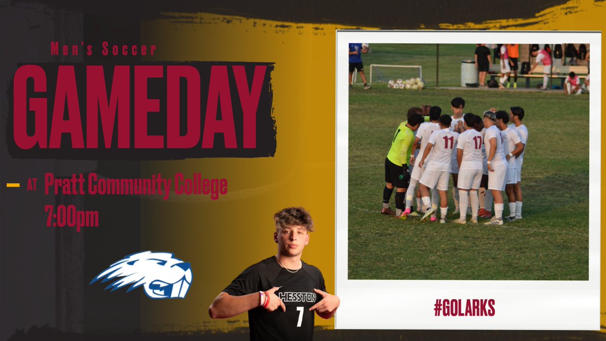 HesstonMSoccer's tweet photo. Game Day!
⚽️  at Pratt Community College
📍 Pratt, KS 
⏰   7:00 PM
📺 Live Stream:
https://t.co/uf6obnwvIO
#GoLarks https://t.co/xW0KJTn4D5