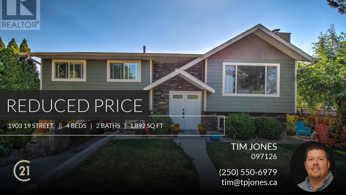 TimJones6979's tweet image. 📍 Reduced Price 📍 This recently reduced home at 1903 19 Street, in Vernon won't last long, so, don't wait to set up a showing! Reach out here or at (250) 550-6979 for more information!

Kind Regards,
Tim Jones
Century 21 Execu... homeforsale.at/1903_19_STREET…