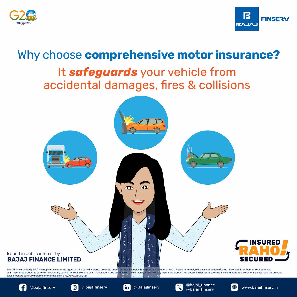Goan_Senorita's tweet photo. I used to always brush aside the need for #motorinsurance - considering it’s a waste of time & money… and, those lengthy procedures & paperworks...
But then my friend explained about it’s benefits & showed me #BajajFinserv’s hassle-free & smooth #ComprehensiveMotorInsurance, it’s truly a game-changer! Trust me guys, it’s a must for all vehicle owners.
#Automobile #InsuredRahoSecuredRaho #BajajFinance