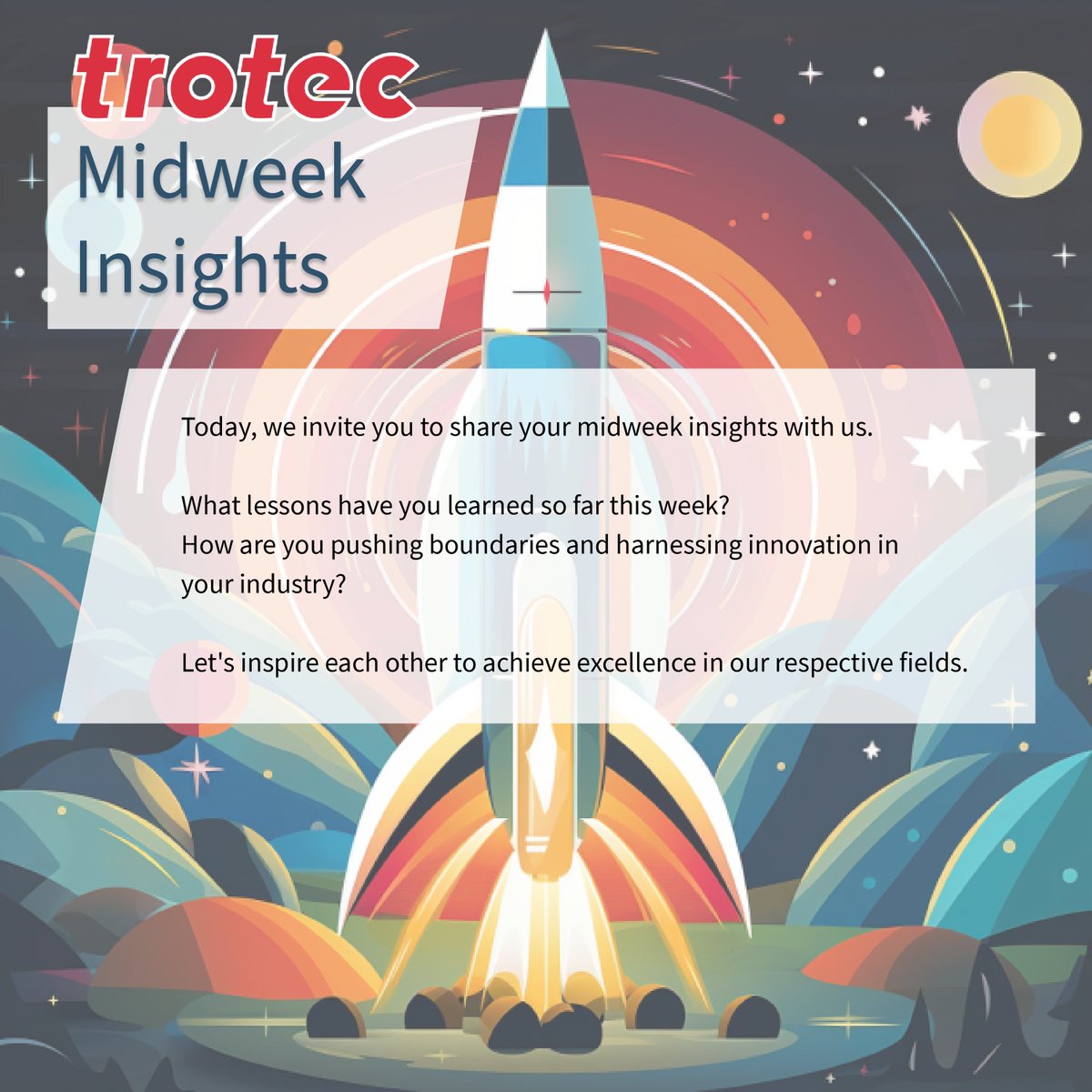 It's Wednesday, and we're halfway through the week! Let's pause for a moment of reflection.
At Trotec Laser, we believe in the journey of continuous improvement.

It's not just about reaching the destination; it's about the knowledge and growth acquired along the way.