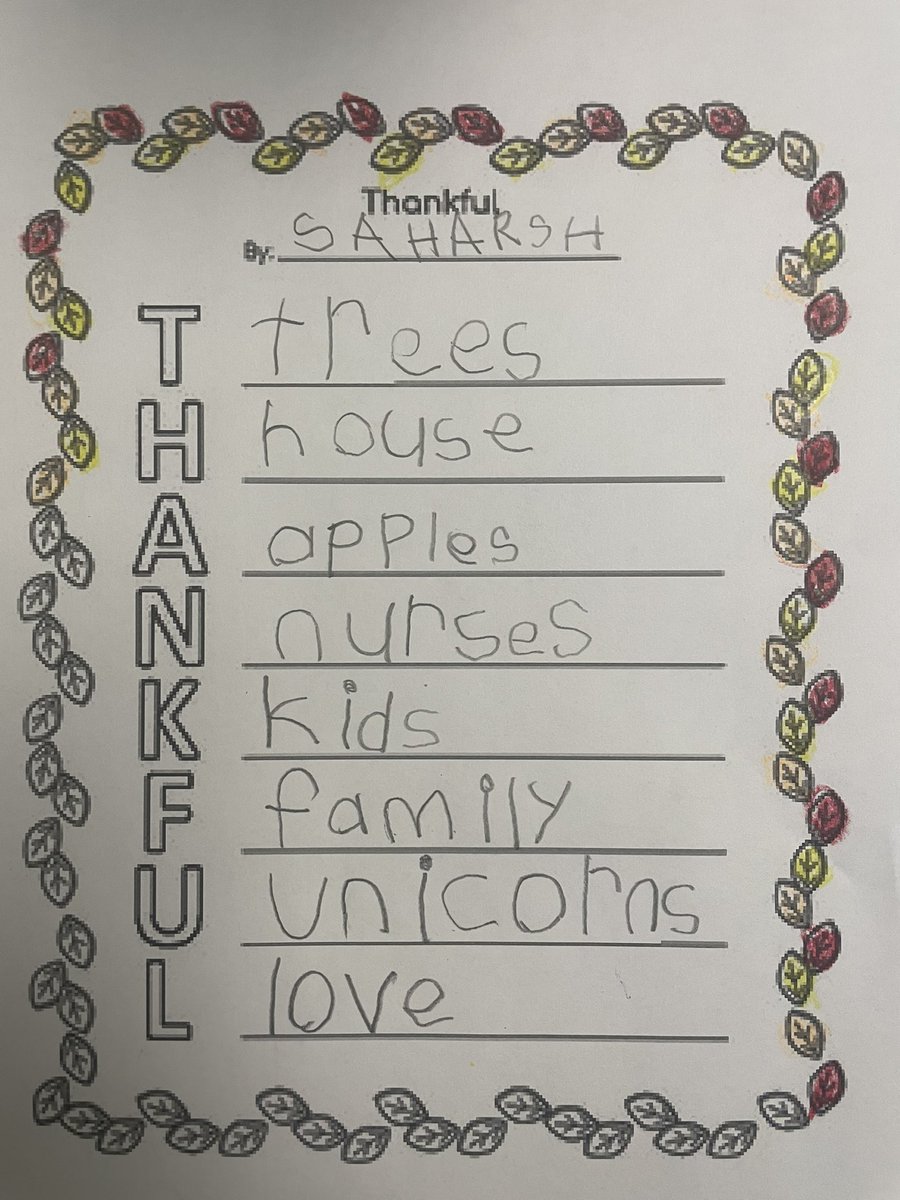 MsBurnsOCSB's tweet photo. We have so much to be thankful for in Grade 1! https://t.co/iwvSuhV2Wj