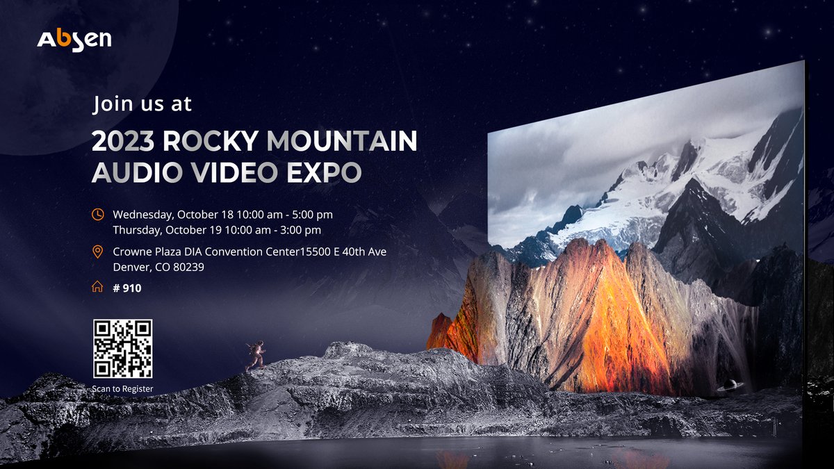 Join us at the 2023 Rocky Mountain <a href="/AVXpo/">AVXpo</a>! 🏔️🌐

Absen Inc. will be at booth #910, showcasing our groundbreaking conferencing solution, the Absenicon 3.0. Don’t miss out on this exciting experience. Mark your calendar and secure your spot today! 🌄

#AbsenInc #AVX2023 #avTweeps