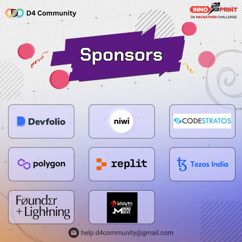 D4Community's tweet photo. Behind every successful event, there's a group of dedicated sponsors who believe in its mission and potential. We want to take a moment to express our profound gratitude to all the sponsors who are making InnoSprint 2023 possible.
#InnoSprint #Sponsors #Innovation #Collaboration https://t.co/fH2OA9HYpK