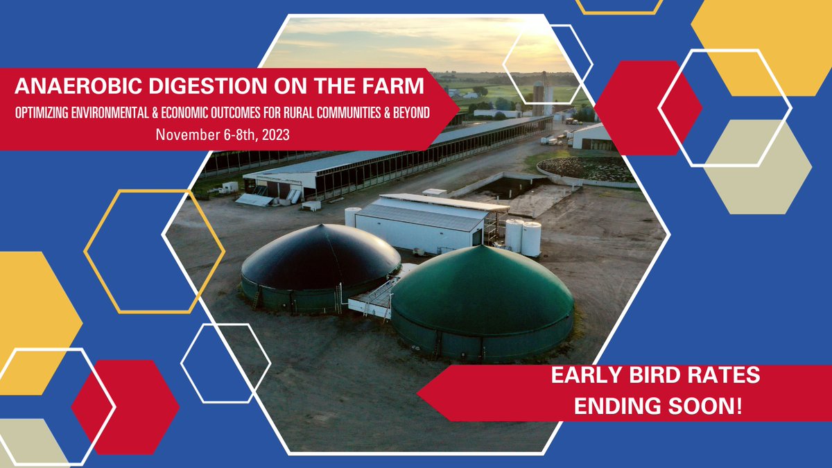 Ready to explore innovations in anaerobic digestion? 🐮💡♻️ Early bird registration end this Friday (October 6) for the Anaerobic Digestion on the Farm conference with @EPAregion7 & @IIHRUIowa. 🫰Register today for a discounted rate! 📷bit.ly/3EjV42I