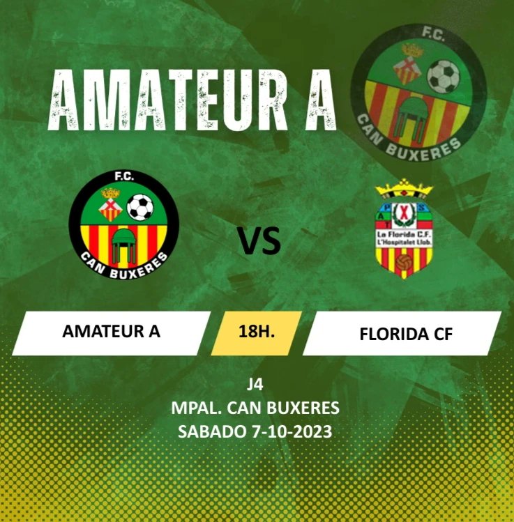 FCcanbuxeres's tweet photo. Estos son los partidos del fin de semana 7-8 de Octubre del Amateur A, Amateur B y de
los Veteranos.
#AmateurA #AmateurB #Veteranos #SentimientoCanbu #JuegaEnVerde #FcCanBuxeres 
⚽🧡💚 https://t.co/XkzUsXKlYl