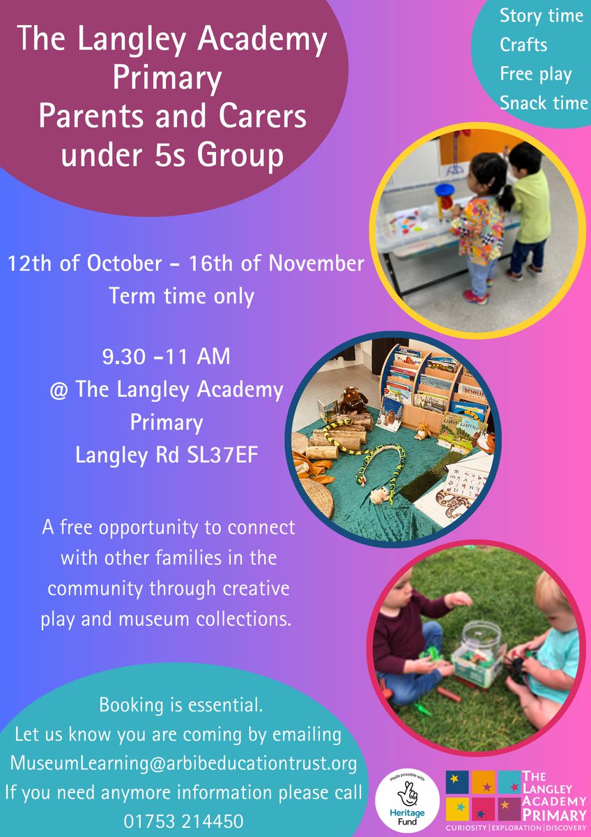 MuseumLearning's tweet photo. Do you have a child under 5?
Are you a Langley local?
Do you want to socialise with other families?

Join our new Carers and Under 5s group!

Spark curiosity in young learners through exploring museum objects and making discoveries through creative play. https://t.co/9vOuqnyRgF