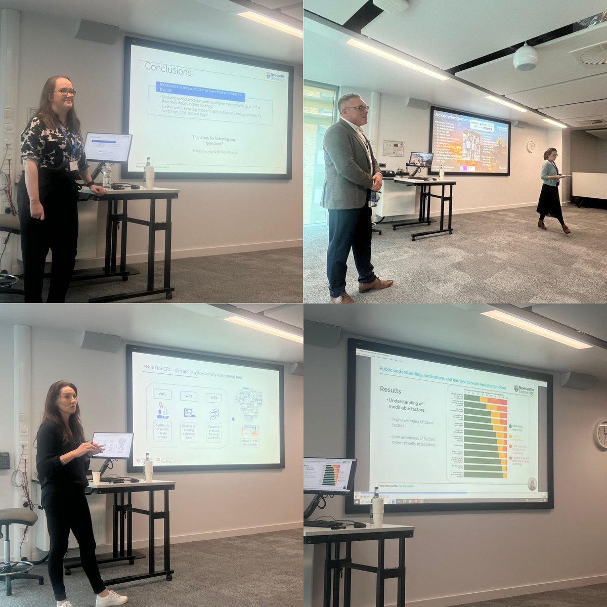 Session three of the @HNERC_NclUni research day involved another series of fascinating presentations: ⭐️ Rebecca McIntyre - diet quality in school children ⭐️ Tom Hill - Vertical Farming ⭐️ Anna Fretwell - Living beyond colorectal cancer ⭐️@rebeccatownsnd - Brain health