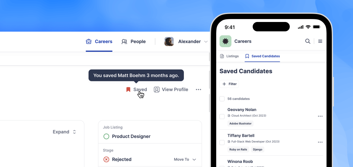Time for a round of updates in Along, we’ve… 

✨ Introduced a new feature that allows you to save candidates for future opportunities
🔧 Fixed a couple of pesky bugs

Get all the deets here ➡️ bit.ly/46xu8IL