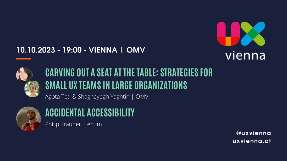 There was an error in our last tweet: The first presentation will be a collaboration between <a href="/agotateti/">Ágota Téti</a> and Shaga. Sorry for the confusion! #uxvienna #uxaustria #ixd #ixdvie