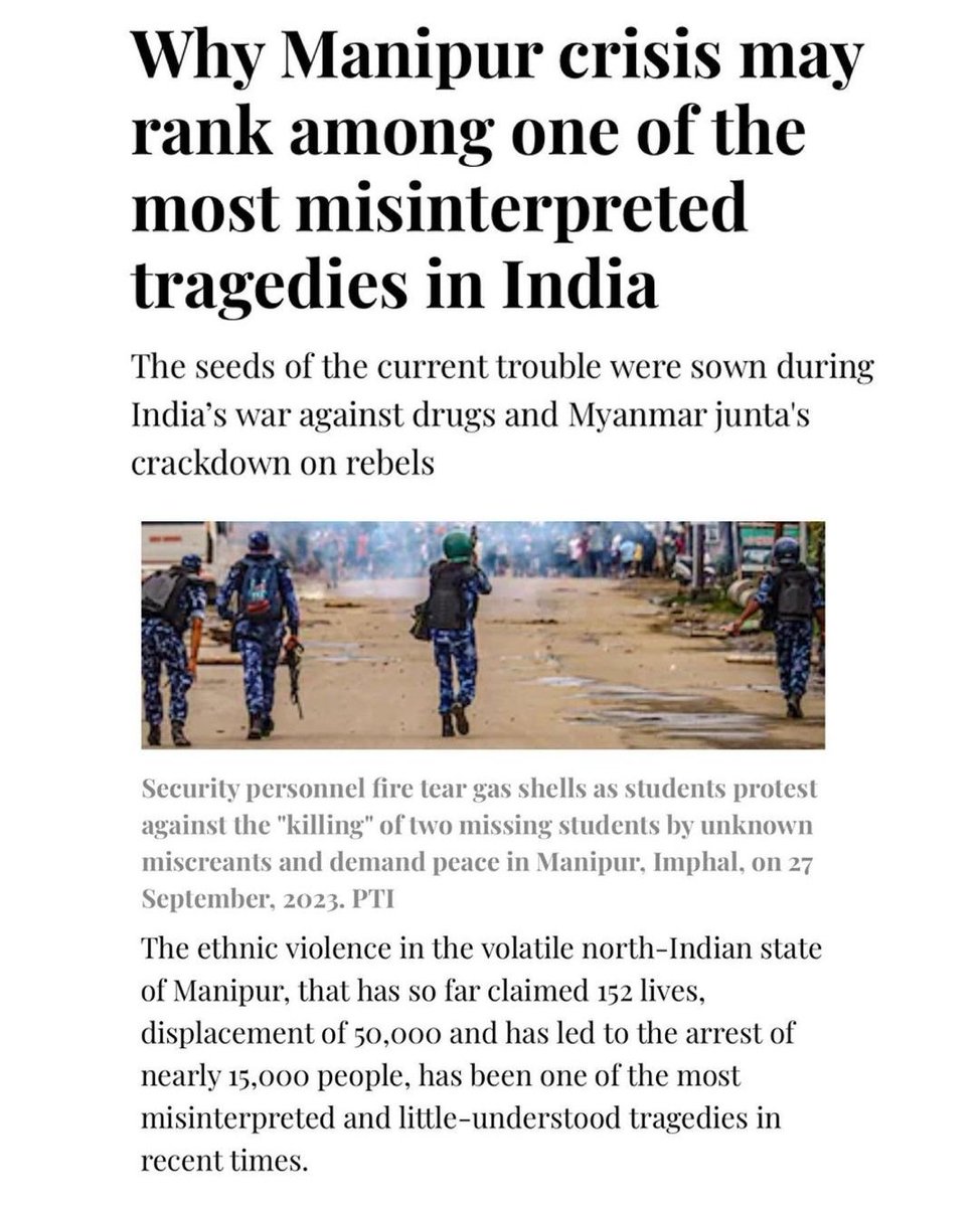 _Konjengbam_'s tweet photo. Why Manipur crisis may rank among one of the most misinterpreted tragedies in India? 
#SaveMeitei #SaveManipur 
 https://t.co/7CmVRCkL64 https://t.co/Tc8I97KIei