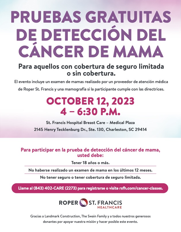 Free Breast Cancer Screenings on October 12 #chsevents