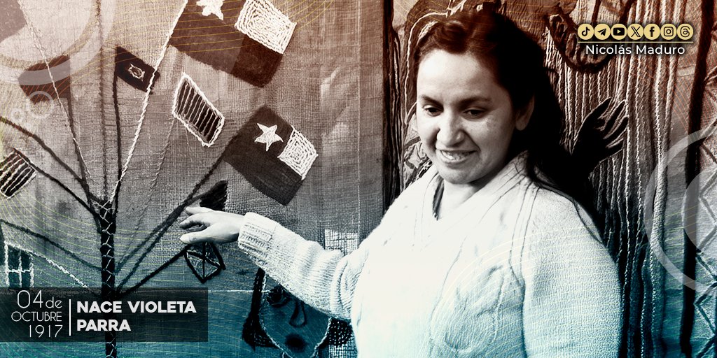 Hace 106 años nació en Chile Violeta Parra, una de las cantautoras latinoamericanas de mayor trascendencia que, indignada por la injusticia de su época, estampó la crítica social en sus letras, influenciando a las nuevas generaciones de cultores populares.