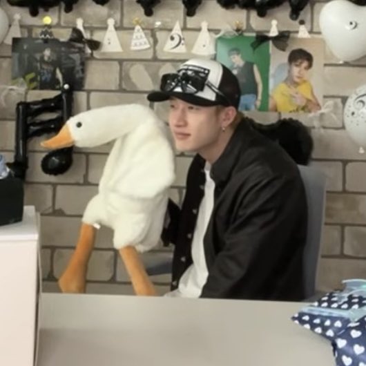 bangchansafe's tweet photo. channie with his goose 😭🪿 https://t.co/k7aC4aqC63