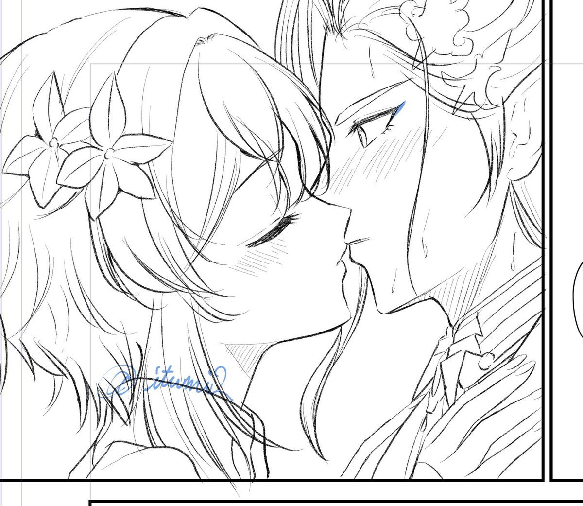 媚薬ヌヴィ蛍漫画の続きを描いてる🦦✨ 