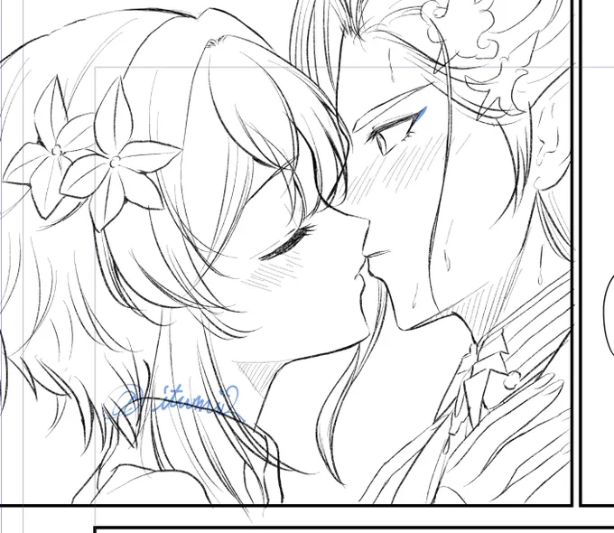 媚薬ヌヴィ蛍漫画の続きを描いてる🦦✨ 