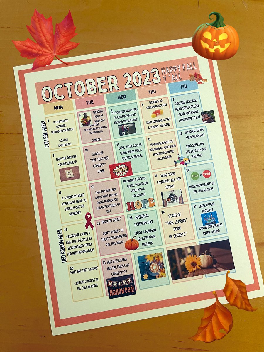 Heather Alterman (@mrsaltermannpe) on Twitter photo Happy fall, y’all! <a href="/NPESprincipal/">Amy Booms Lemons</a> always knows how to bring fun to her <a href="/npepanthers/">New Prospect Panthers</a>! We appreciate you and your festive ways! 🍂🍁🎃 #growcelebratematter Happy fall, y’all! <a href="/NPESprincipal/">Amy Booms Lemons</a> always knows how to bring fun to her <a href="/npepanthers/">New Prospect Panthers</a>! We appreciate you and your festive ways! 🍂🍁🎃 #growcelebratematter