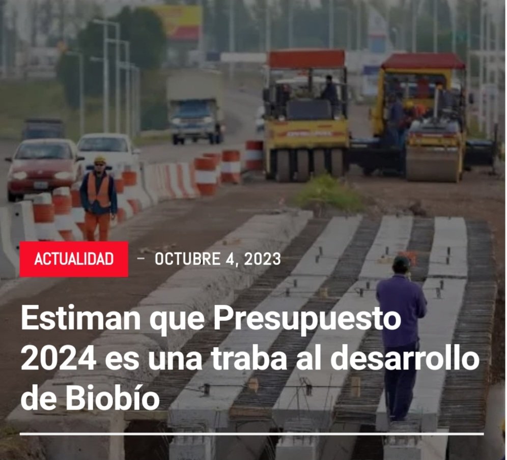 🔵 #Prensa 📲 | <a href="/TradeNewscl/">Trade-News.cl</a>

📍Estiman que Presupuesto 2024 es  una traba al desarrollo de #Biobío
📈 Economista del #ObservatorioCorbiobío <a href="/AYevenesS/">Ariel Yévenes S.</a>
analiza el escenario desde la perspectiva de la #descentralización trade-news.cl/2023/10/04/pre…