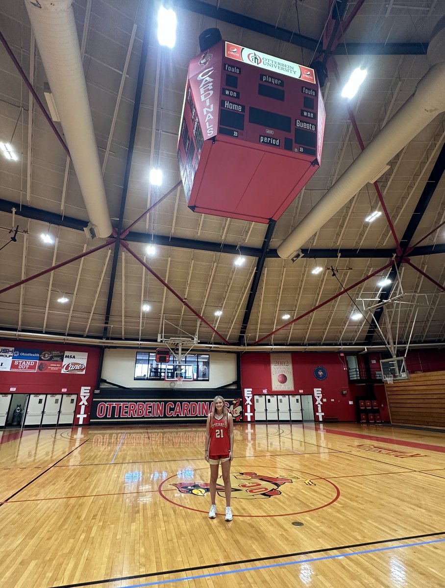 So blessed and so excited to receive an offer to continue my athletic and academic career @Otterbein_WBB ! Thank you to Coach Lo and Coach Noles for making my visit so special! Go Cardinals !