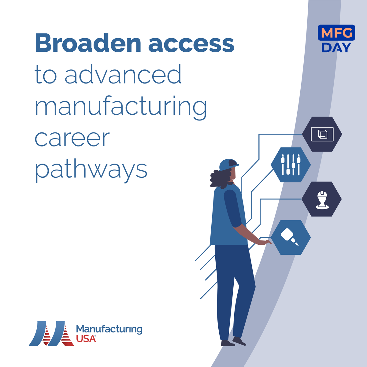 Millions of manufacturing jobs will be available in the next decade. The ManufacturingUSA and America Makes are committed to ensuring opportunities to join this innovative industry workforce are open to everyone, K-Grey. #MFGDAY23 

Learn more at lnkd.in/dhNdz76t.
