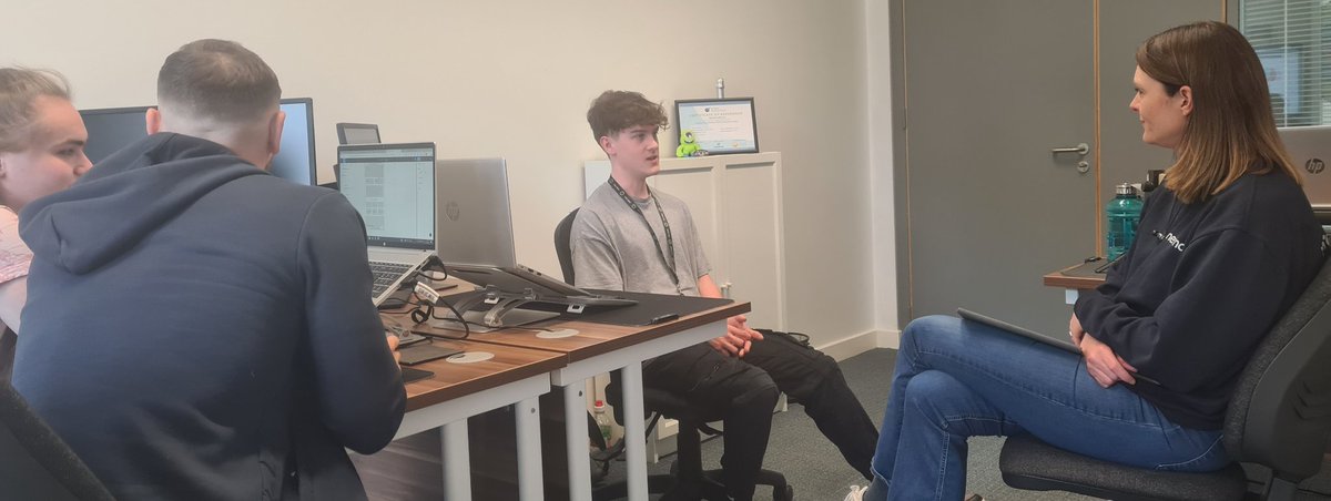 LouiseMesma's tweet photo. This is one of our @TLevel placement students doing an interview with @SalForsyth for #TLevelCelebrationWeek

The would've been a hard "no" 6 months ago. Ever so proud of him for having the confidence to do it today. 

@sunderlandcol @EPNorthEast https://t.co/f0TJwqgXxF
