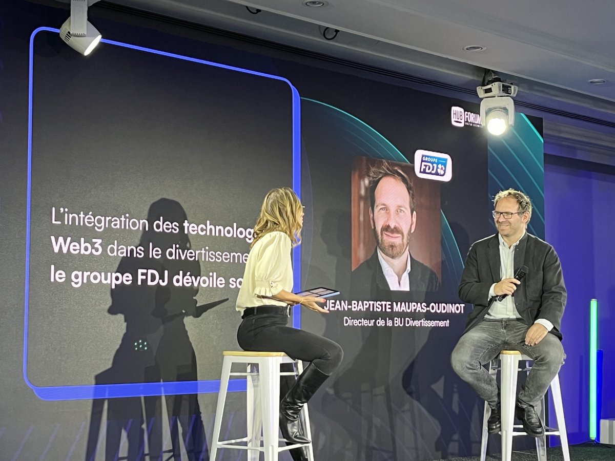 fdj_united's tweet image. #HUBFORUM @HUBInstitute
« Nous avons en tant que grand groupe des enjeux de démocratisation de l’univers #Web3. »
Jean-Baptiste Maupas-Oudinot, directeur de la BU Divertissement de #FDJ